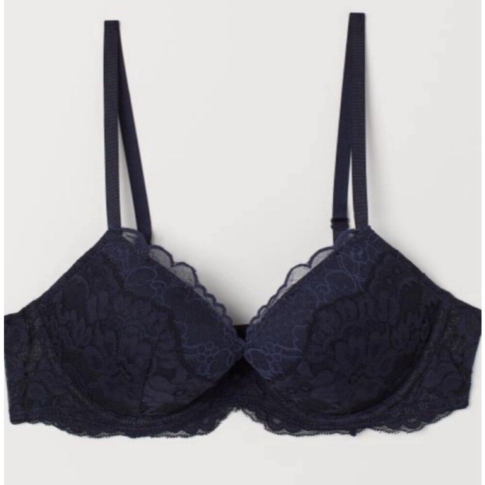 Avenue Body Black Lace Push Up Bra Beautiful Sexy Sturdy Lifting Women’s 46DD